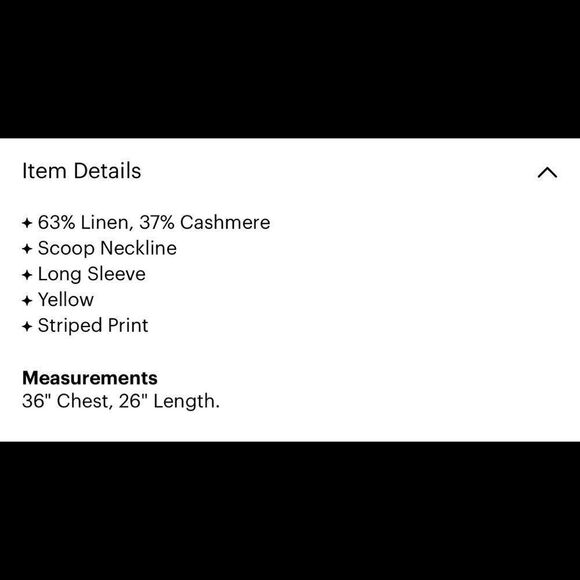 Vineyard Vines striped yellow sweater w/ Cashmere - Picture 3 of 3